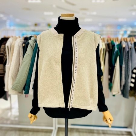 레터링 테이프 시보리 모직 조끼