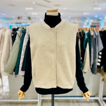 레터링 테이프 시보리 모직 조끼