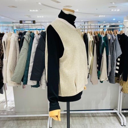 레터링 테이프 시보리 모직 조끼