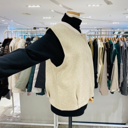 레터링 테이프 시보리 모직 조끼