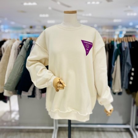 썸씽 루즈핏 기모 맨투맨