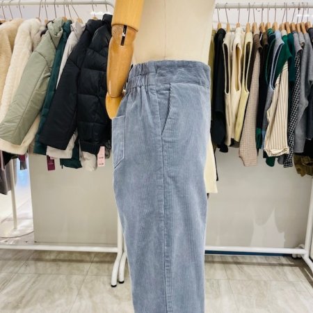 반밴딩 골덴 통 팬츠