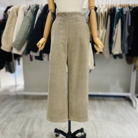 반밴딩 골덴 통 팬츠