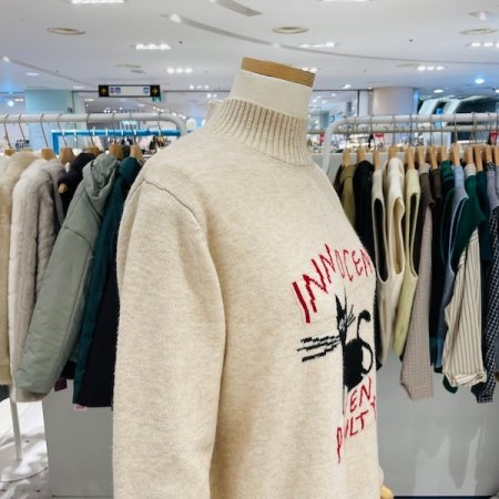 고양이 반폴라 니트