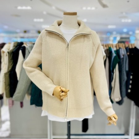 하이넥 집업 니트