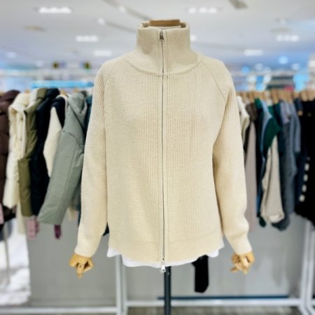 하이넥 집업 니트