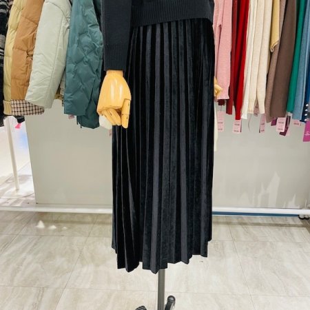 이중 반폴라 투버튼 원피스