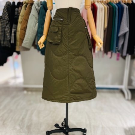 밑단 스트링 패딩 스커트