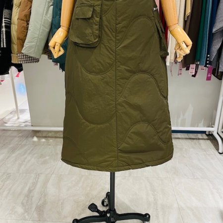 밑단 스트링 패딩 스커트