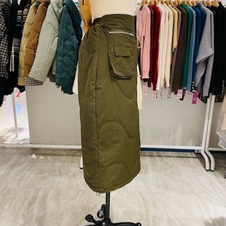 밑단 스트링 패딩 스커트