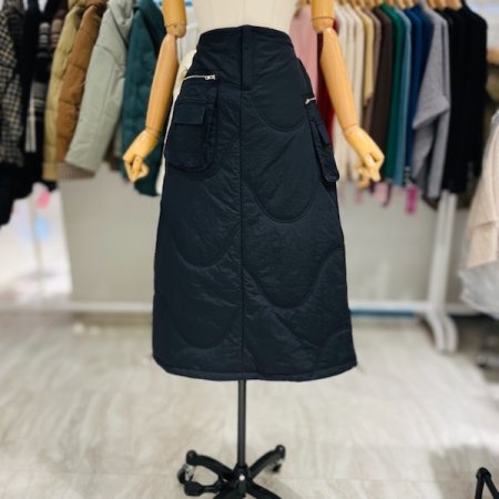 밑단 스트링 패딩 스커트