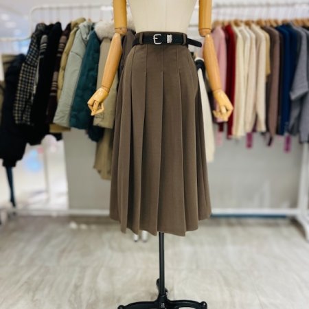 핀턱 기모 벨트 스커트