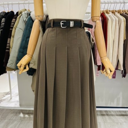 핀턱 기모 벨트 스커트