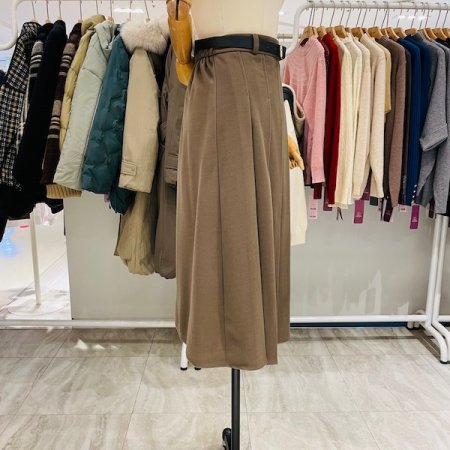 핀턱 기모 벨트 스커트