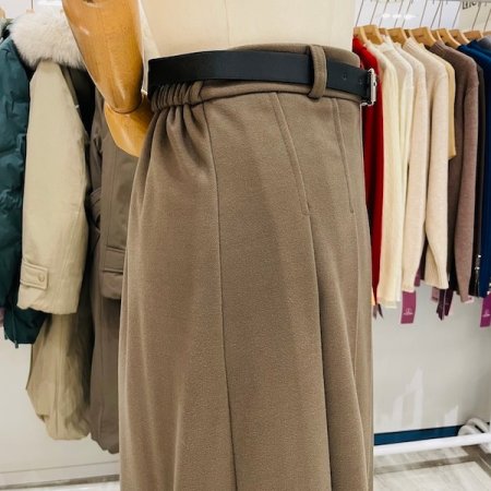 핀턱 기모 벨트 스커트