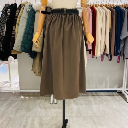 핀턱 기모 벨트 스커트