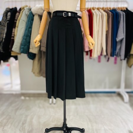 핀턱 기모 벨트 스커트