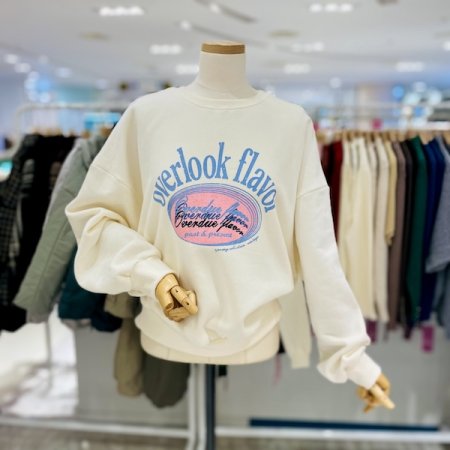 오버룩 레터링 기모 맨투맨