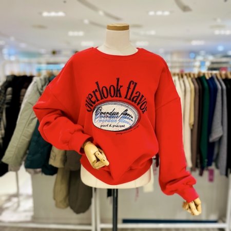 오버룩 레터링 기모 맨투맨