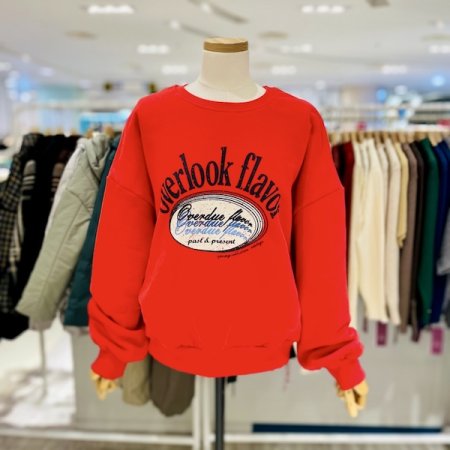 오버룩 레터링 기모 맨투맨