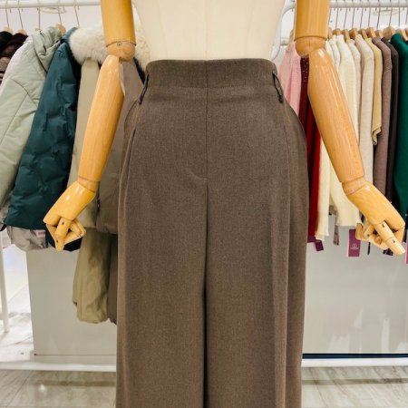 반밴딩 핀턱 기모팬츠