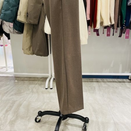 반밴딩 핀턱 기모팬츠