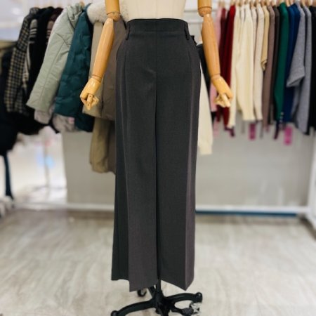 반밴딩 핀턱 기모팬츠