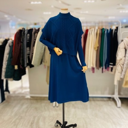 다이아 앙상블 반폴라 조끼 원피스