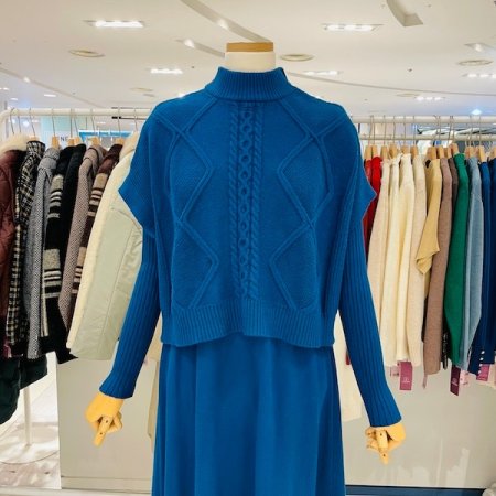 다이아 앙상블 반폴라 조끼 원피스