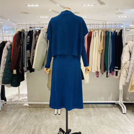 다이아 앙상블 반폴라 조끼 원피스