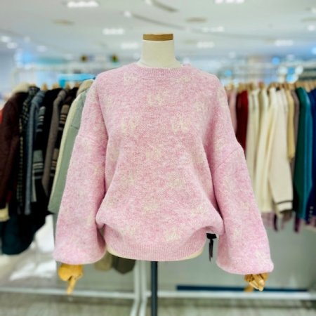 라운드 소매 볼륨 니트