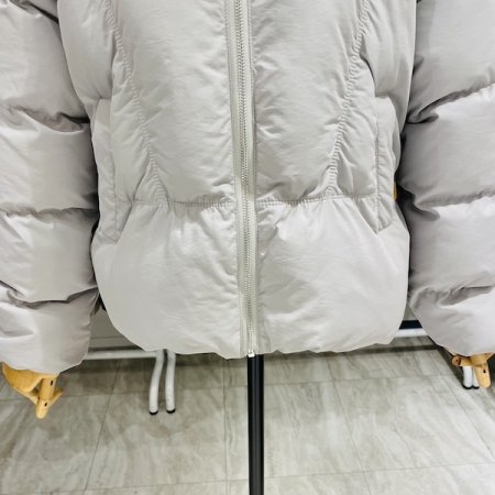 레터링 니트 후드 패딩점퍼