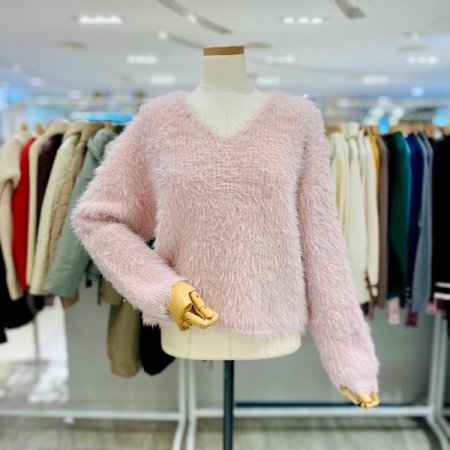 샤인 브이넥 니트