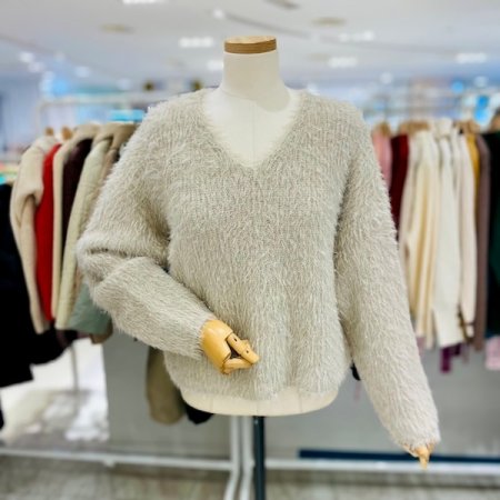 샤인 브이넥 니트