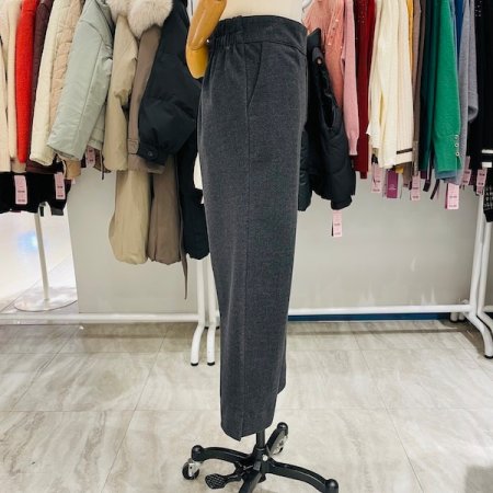 반밴딩 밑단 절개 통기모 팬츠