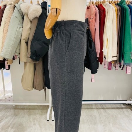 반밴딩 밑단 절개 통기모 팬츠