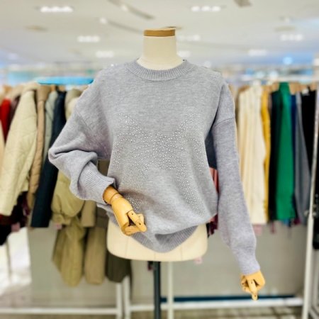 큐빅 리본 니트