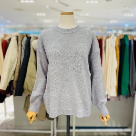 큐빅 리본 니트