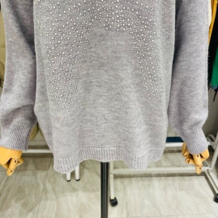 큐빅 리본 니트