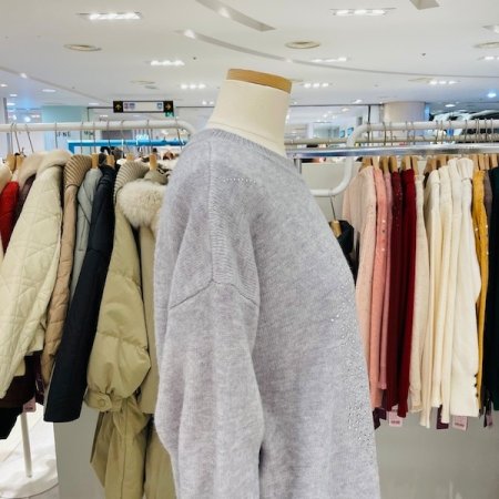 큐빅 리본 니트