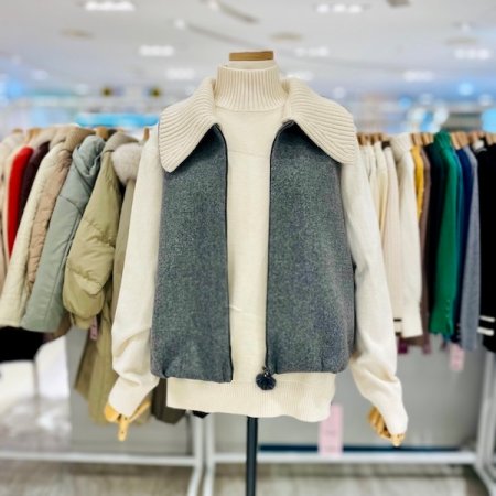 모직 니트 카라 베스트