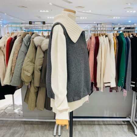 모직 니트 카라 베스트