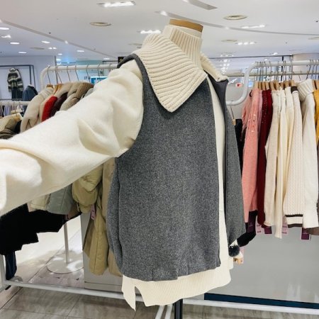 모직 니트 카라 베스트