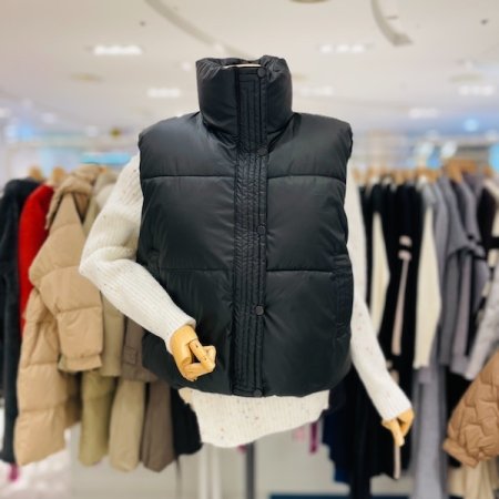 매트 하이넥 패딩 조끼