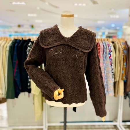 빅카라 뜨개 세일러 니트