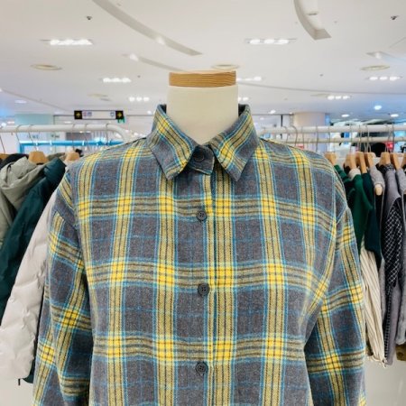 멜란지 기모 체크 셔츠
