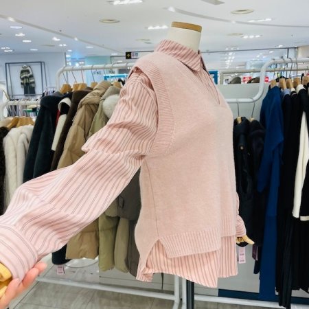 스트라이프 남방 조끼 세트