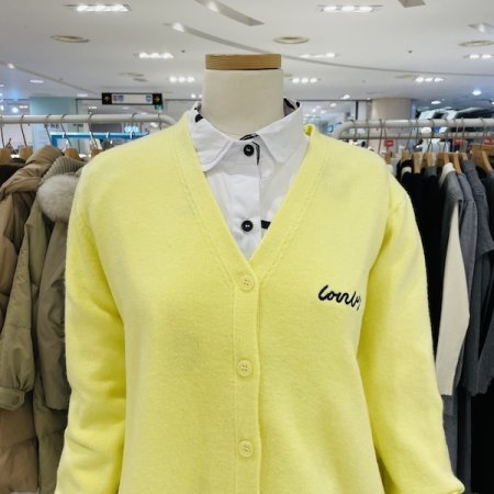 브이넥 박시 니트 가디건