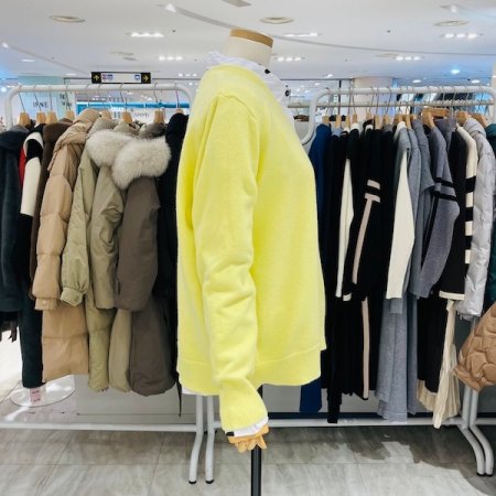 브이넥 박시 니트 가디건