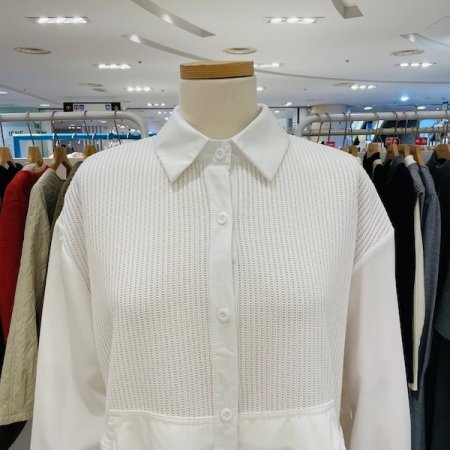 니트 배색 블라우스